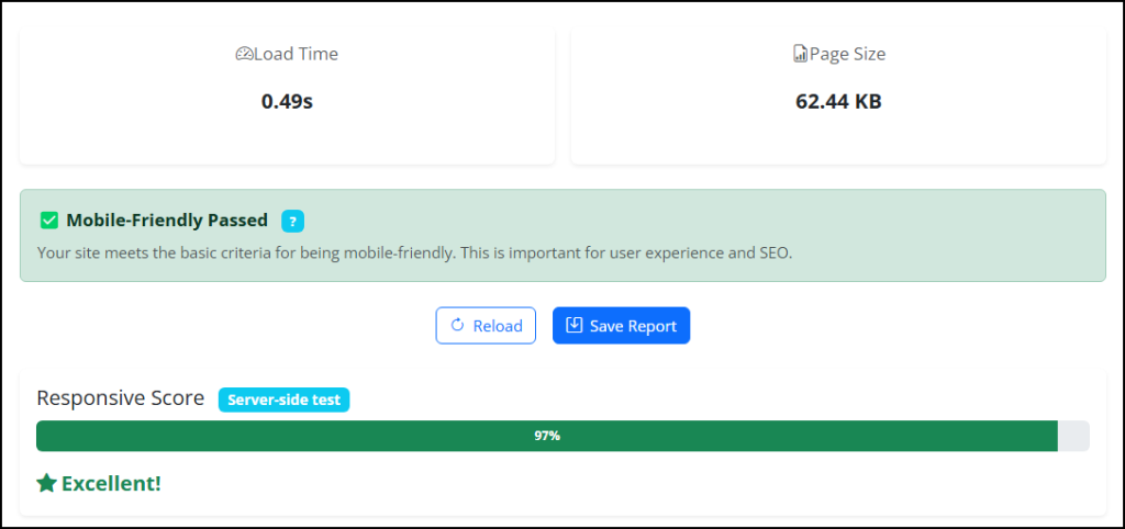 Responsive Score Report